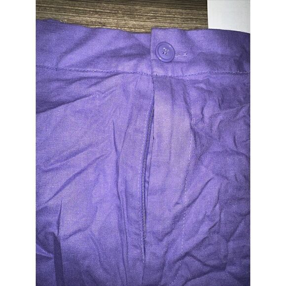 Open Edit Purple Dahlia Linen Blend Shorts Size 1X Woman's. NWT. 6 - Picture 2 of 10